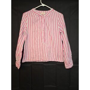 Universal Thread Womens Popover Striped Cotton Long Sleeve XS Gauze Preppy